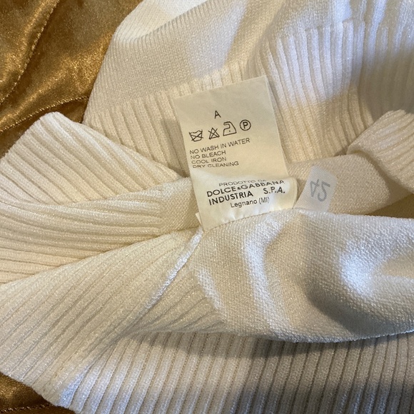 DOLCE & GABBANA White Viscose V-Neck 3/4 Length Sleeve Top Size 6 (42) - Picture 13 of 13